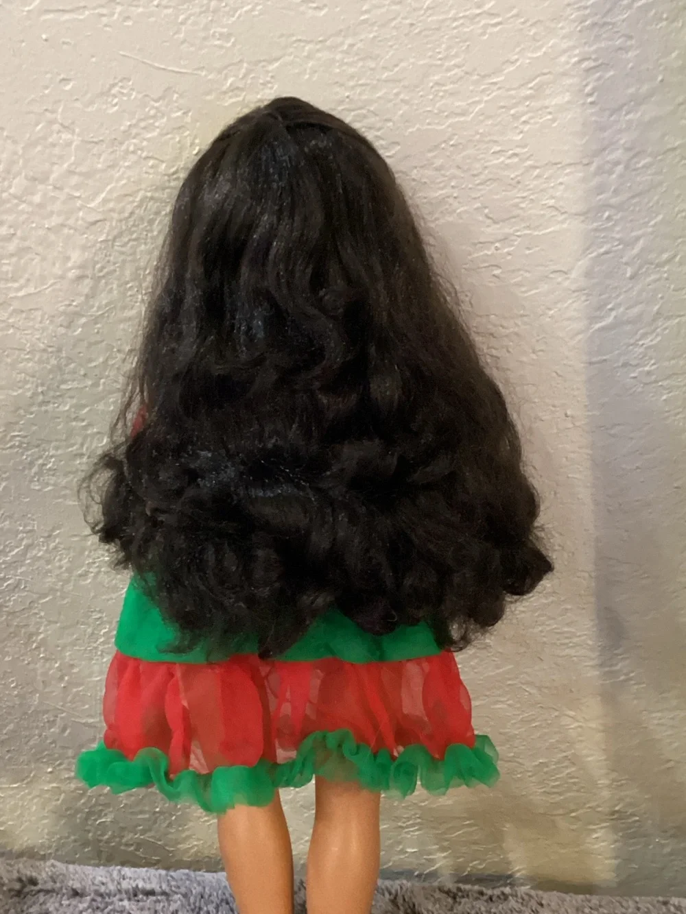 Holiday Tree Red and Green Dress for Kids' Dolls